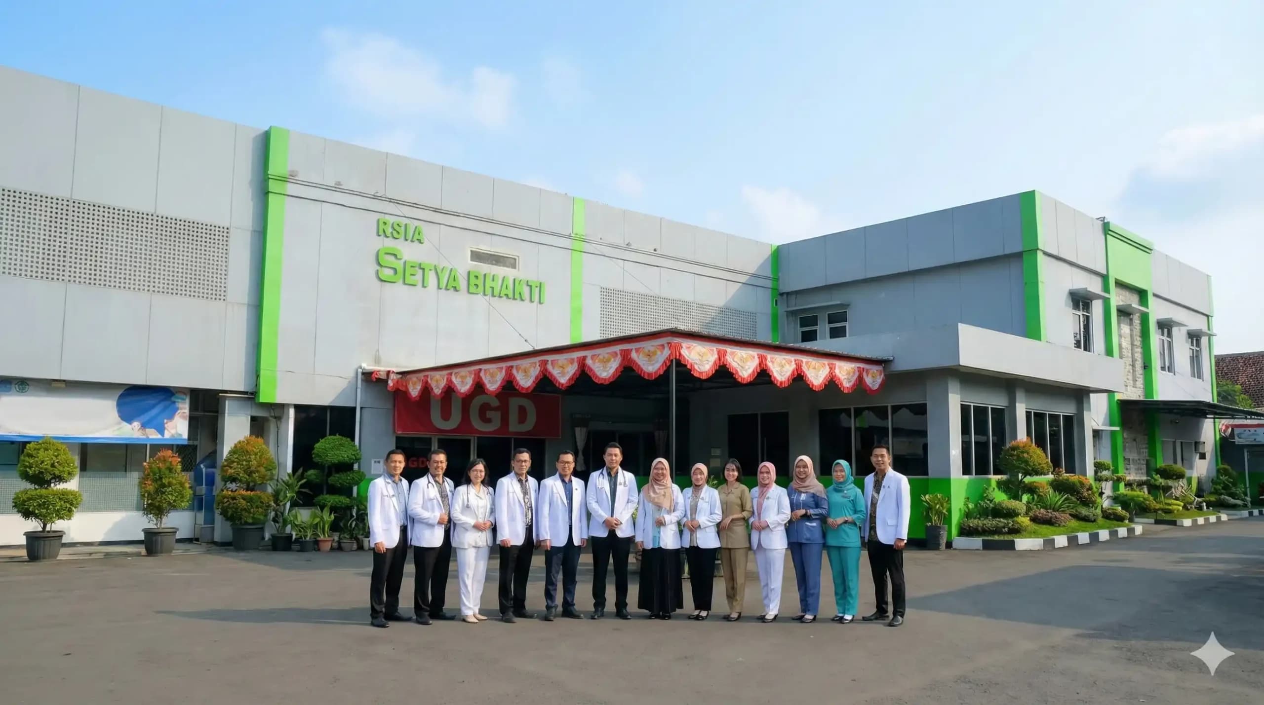 Banner layanan Rumah Sakit Setya Bhakti dengan nuansa hangat dan profesional