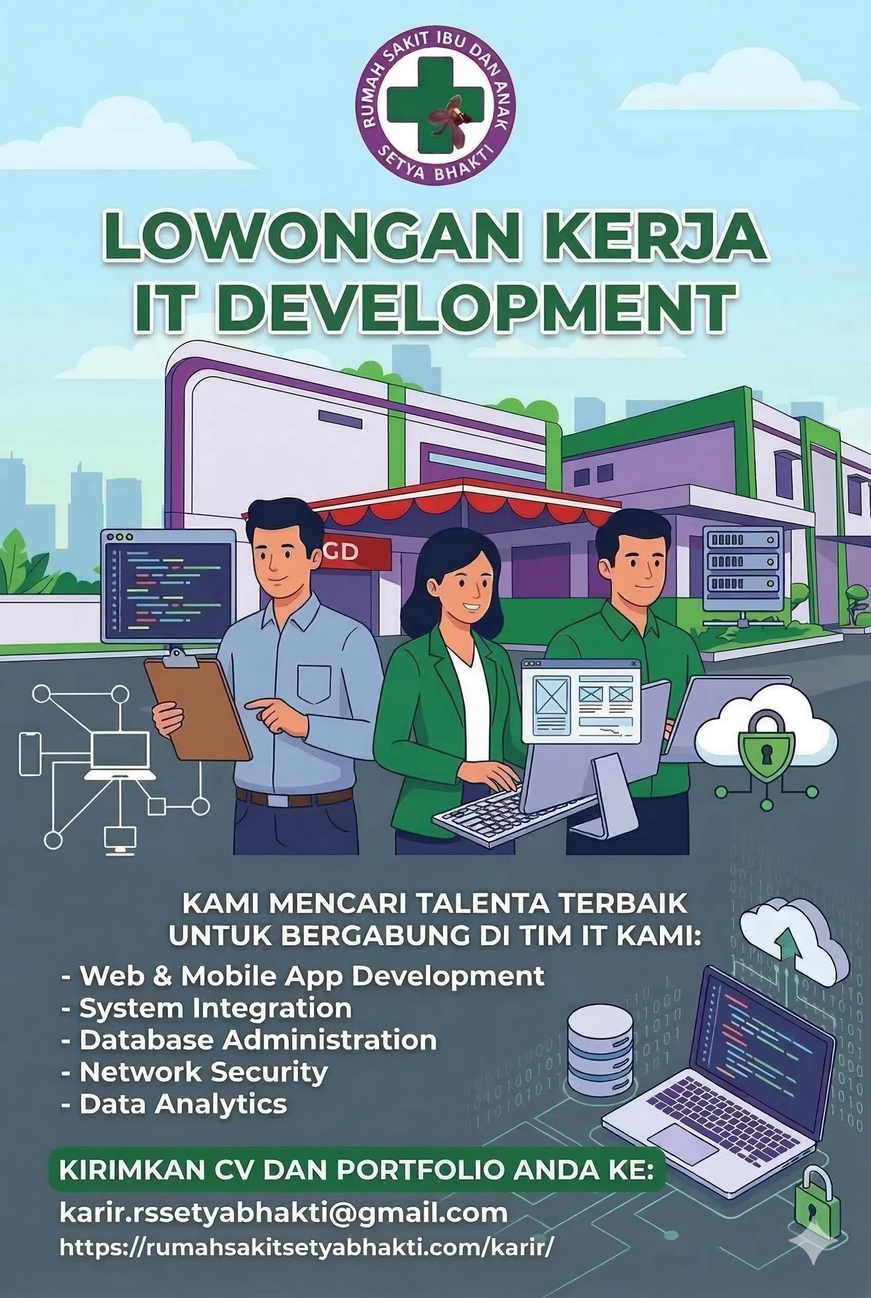 Lowongan Staf IT Rumah Sakit Setya Bhakti